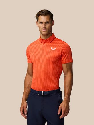 Castore Golf Pinnacle Glow Polo - Bright Orange