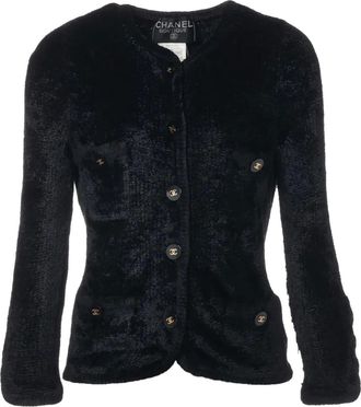 Chanel 1995 CC Mark-button cardigan - Zwart