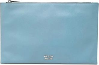 Prada Pre-owned Clutches, female, Blue, Size: ONE SIZE Pre-owned Clutch Bag