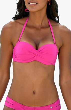 Lascana Womens Twist Bandeau Bikini Top Size 36DD in Pink at Nordstrom