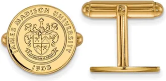 Diamond2Deal Sterling Silver Gold-plated James Madison University Crest Cuff Links