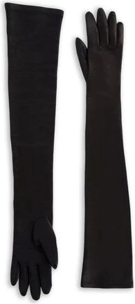 Ermanno Scervino Gloves, female, Black, Size: 8 1/2 IN Long Glove in Nappa Leather