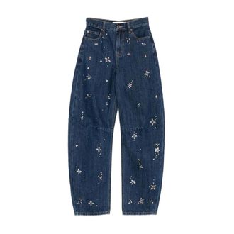 Self Portrait Loose Fit Jeans, female, Blue, W26, 827Pbl Jeans