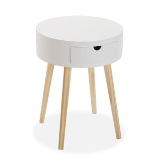 VERSA Mesa auxiliar moderna en madera aglomerada blanco