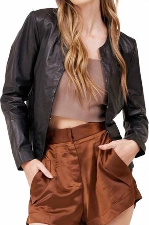 Mauritius Rubie Leather Jacket In Black