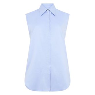 Moorer Dames, Blouses & Shirts, Blauw, Maat: XS Katoen