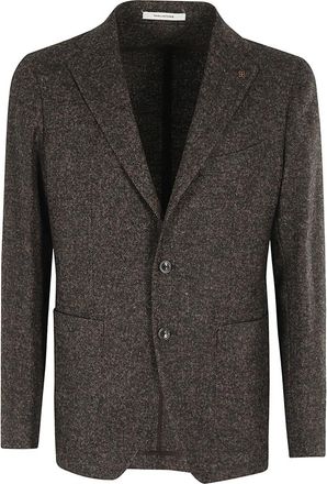 Tagliatore Gestructureerd Wol Katoen Jasje - Heren - Blazers - Bruin - 2XL - Katoen - Jassen