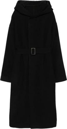 Rick Owens Abrigo Tower con capucha y cintur&oacute;n - Coats - Mujer - Negro - S