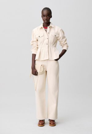 Claudie Pierlot Blouson denim &eacute;cru manches longues