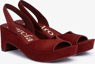 Pedro Garcia Back-Strap sandal in red suede | Darinka | Fall-winter 26 |