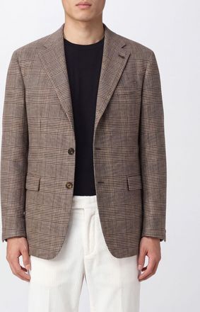 Tagliatore Blazer monopetto con rever a lancia in lana e cashmere Principe di Galles