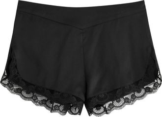 Simone Pérèle Simone PÉRÈLE Love Me Lace-trim Silk-satin Pyjama Shorts - Black - XL (UK16 / XL)