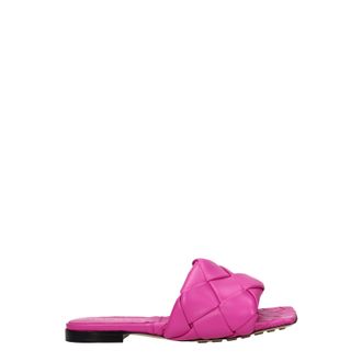 Bottega Veneta Damens Hausschuhe und Clogs aus Fuchsia/Mauve-Leder