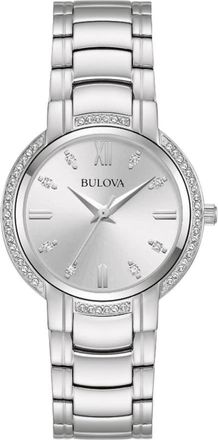 Bulova Crystal Silver-tone Dial Ladies Watch 96L332