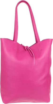 Girly HandBags Womens Open Top Leather Handbag (Fuchsia)