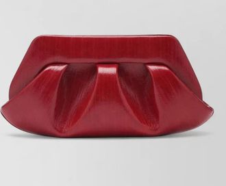 Themoir&egrave; clutch bag structured shape glossy finish pleated