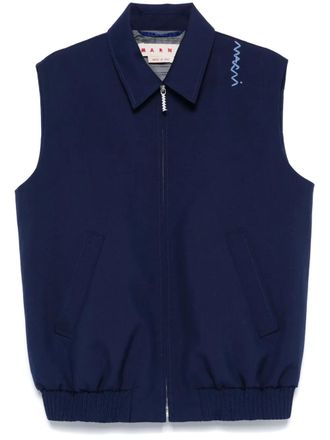 Marni virgin wool gilet - women - Viscose/Virgin Wool/Cotton - 40 - Blue