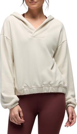 Prana Dreamterry V-Neck Hoodie in Beach Pebble at Nordstrom, Size X-Large