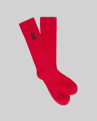 Psycho Bunny Mens Evander Waffle Sport Sock 604 TANGO RED / O/S