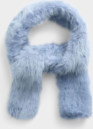 Simons Womens Solid colourful faux-fur scarf