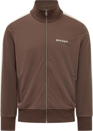 Palm Angels Brown Solid Mock Collar Jacket
