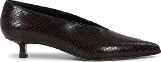 Aeyde Clara Snake Print Hakken - Dames - Pumps - Bruin - 39 EU - Leer - Schoenen