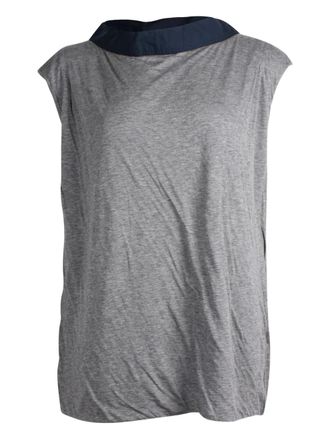 Marni T-shirt con maniche ad aletta e colletto a contrasto - Grigio