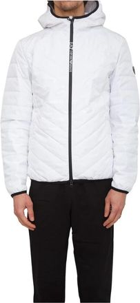 Emporio Armani Premium Shield Inpakbare Donsjas met Capuchon - Heren - Hardloopjassen - Wit - L - Polyester - Fitness