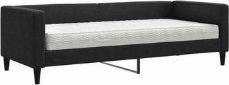 vidaXL Sof&aacute; Cama Con Colch&oacute;n Tela Negro 80x200 Cm Vidaxl