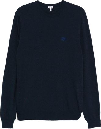 Loewe Felpa girocollo con logo ricamato - Blu