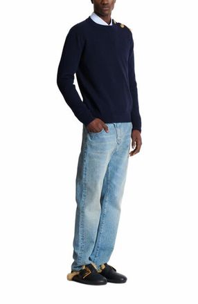 Balmain Eco-Cashmere Jumper in Navy at Nordstrom, Size Medium
