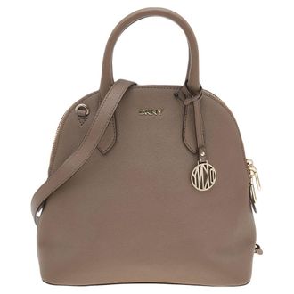 DKNY Dkny Brown Leather Top Zip Satchel