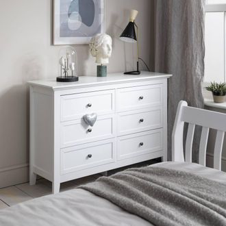 N&ouml;a & Nani Karlstad Chest of Drawers 6 Drawer in White
