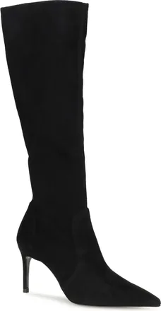 Stuart Weitzman Womens Power Boots Black Calf Leather Bos Taurus