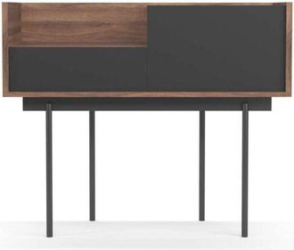 HERDASA Herdasa - Recibidor modelo 671 acabado nogal combinado con grafito, 84cm(alto) 98cm(ancho) 31cm(prof.)