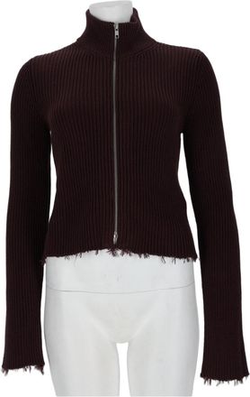 Maison Margiela Ribbed Knit Brown Cotton Sports Jacket