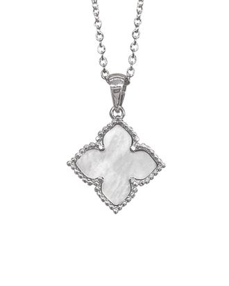 Adornia Adornia Rhodium-Plated Flower Necklace