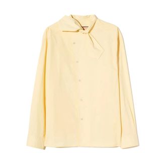 Plan C Plan C, Overhemden, Dames, Geel, S, Blouse met sjaalkraag