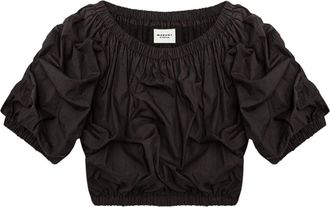 Isabel Marant Bertille top - women - Cotton - 38 - Black