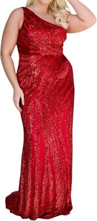 Primavera One Shoulder Prom Dress In Red
