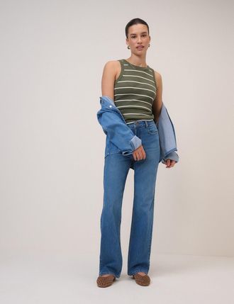Nobody's Child Blue High Rise Kingston Straight Leg Jeans