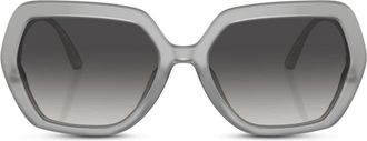 Dolce & Gabbana Eyewear Crystal oversize-frame sunglasses - women - Acetate - 58 - Silver