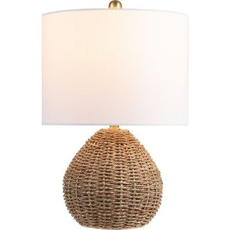 Jonathan Y Designs Kona Classic Rattan/Iron LED Table Lamp in Brown at Nordstrom