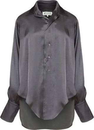 Maison Margiela Shirt met lange mouwen - Dames - Overhemden - Grijs - 2XS - Denim - Overhemden