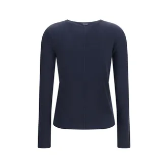Max Mara Ribbed Lyocell Sweater - Navy