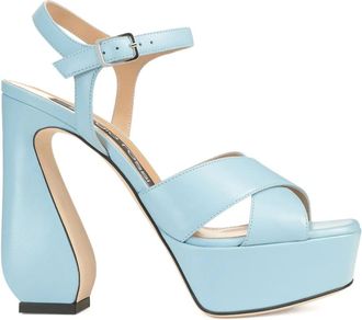 Sergio Rossi Leren sandalen - Blauw