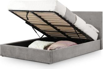 Julian Bowen Shoreditch King Storage Bed High Headboard Lift-Up 150cm Grey - Julian Bowen | TJ Hughes