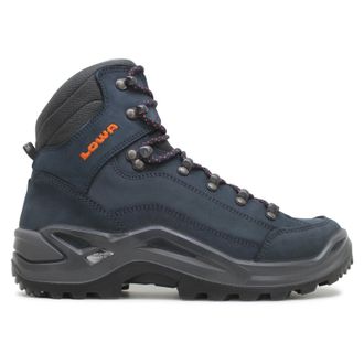 Lowa Renegade LL MID Nubuck Mens Ankle Boots - Dark Blue Orange - Size:UK 10.5