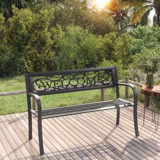 vidaXL Banco De Jard&iacute;n 125 Cm Acero Negro Vidaxl