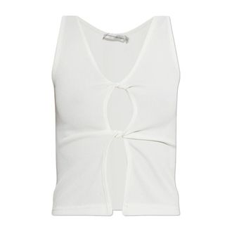 CHRISTOPHER ESBER Sleeveless Tops, female, White, Size: M Open Twist Tank